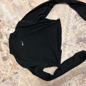 Nike Black Cropped Turtle Neck Long Sleeve Top